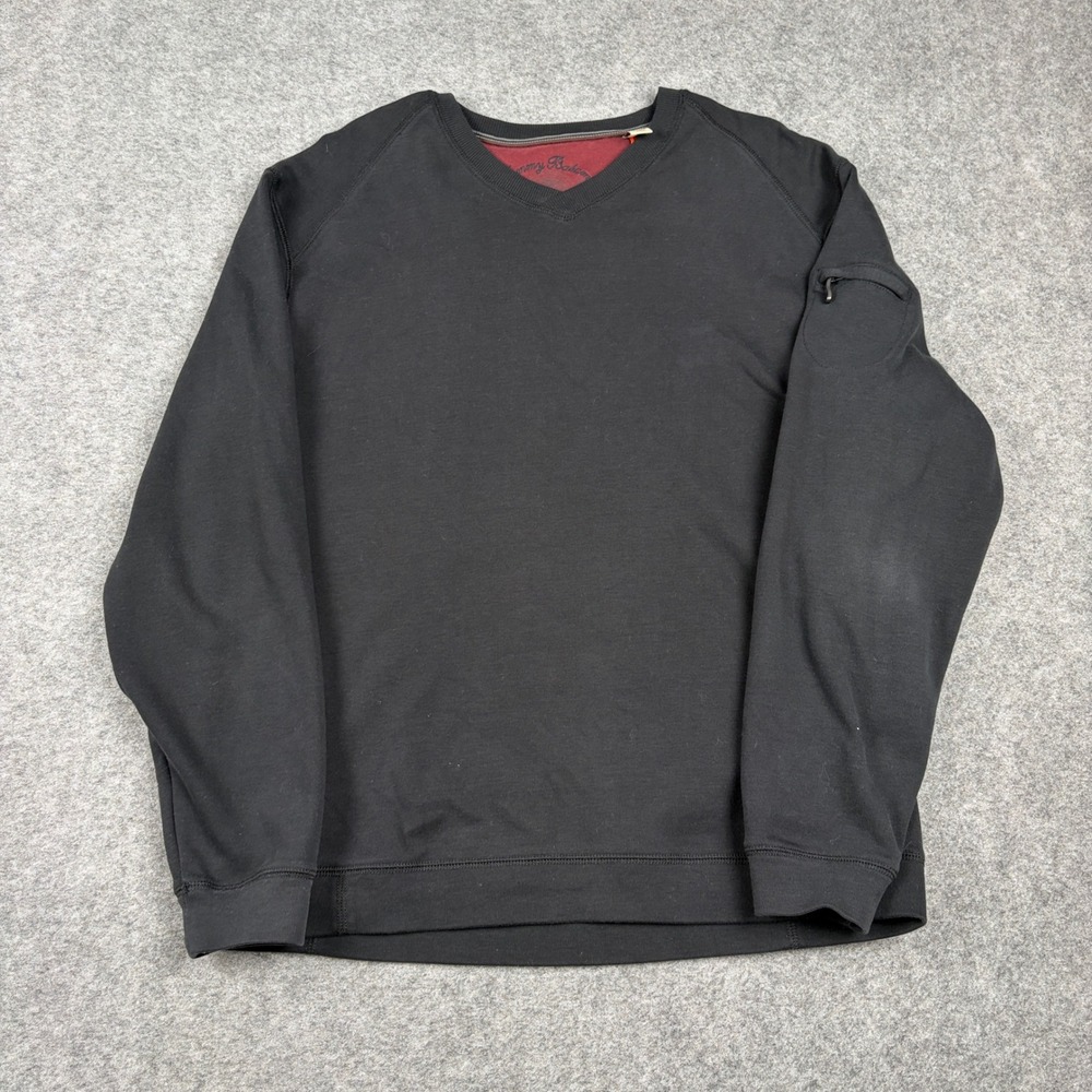 Tommy Bahama Sweatshirt Mens Medium Black‎ Pima Cotton Pullover Crewneck Beach